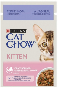 Cat Chow Kitten с Ягненком и Кабачками в соусе